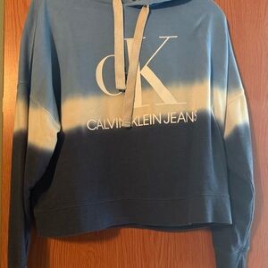 Calvin Klein Jeans Blue and White Women's Sweater